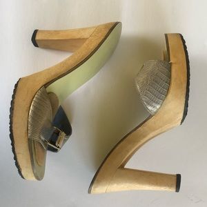 y2k Bebe Wooden Sandal Heels